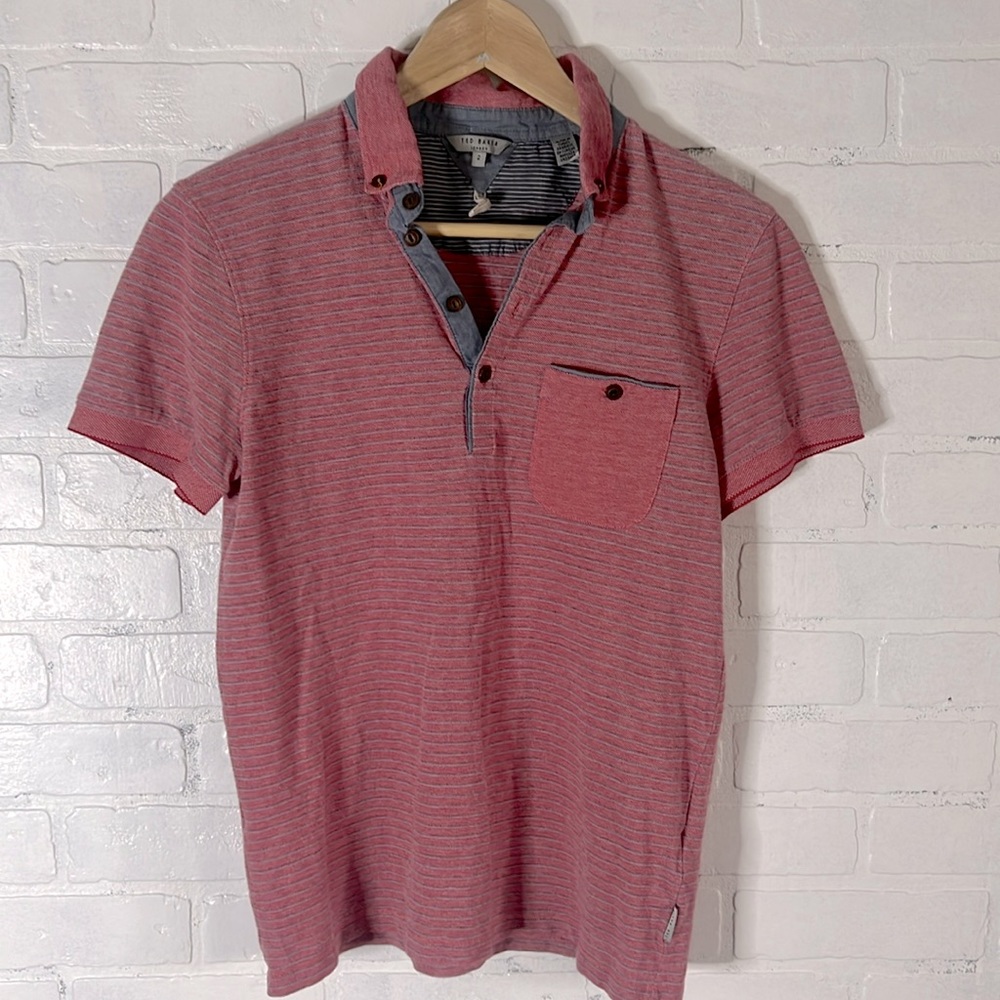 Ted Baker London men's size 2 short sleeve three button polo